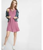 Express Lace-up Trapeze Hem Dress