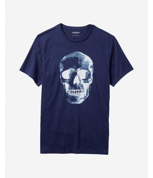 Express Mens Skull Crew Neck Graphic Tee
