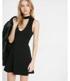 Express Cut-out Fit And Flare Choker Dress