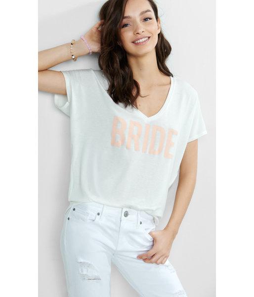 Express Women's Tees Express One Eleven Bride Graphic Hi-lo Tunic Tee