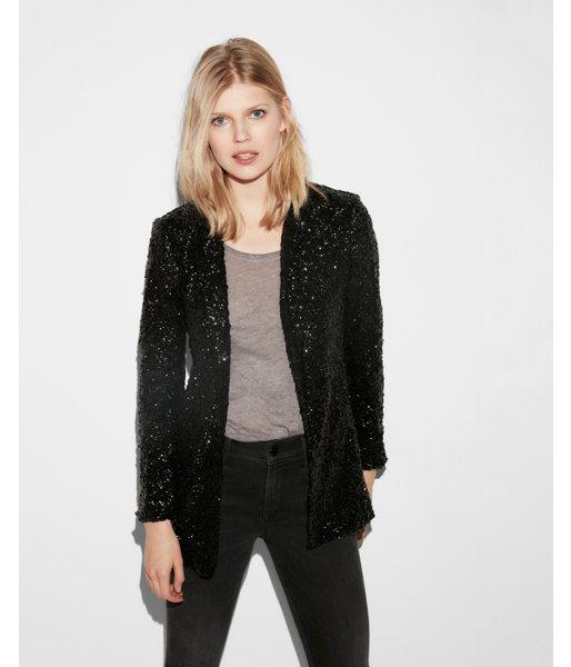 Express Womens Sequin Boyfriend Blazer