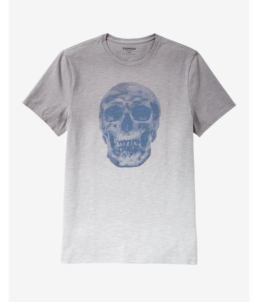 Express Mens Textured Skull Graphic T-shirt
