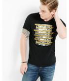 Express Mens Horizontal Bars Grafitti Graphic T-shirt
