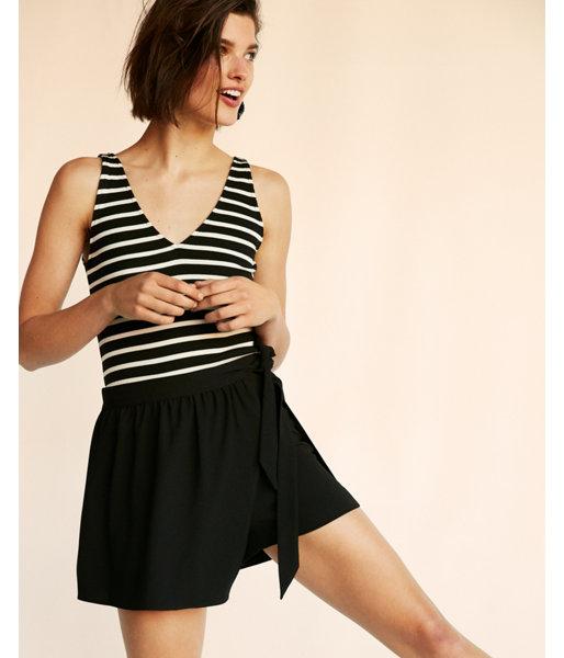 Express Womens Solid Wrap Front Tie Waist