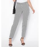 Express Womens Mid Rise Bold Stripe Ankle Publicist Pant