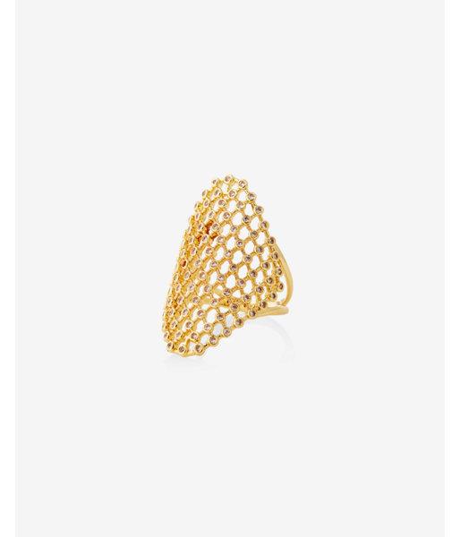 Express Womens Woven Pave Ring