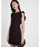 Express Womens Ruffle Sleeve Slim Shift