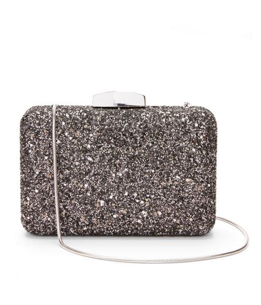 Express Womens Glitter Box Clutch