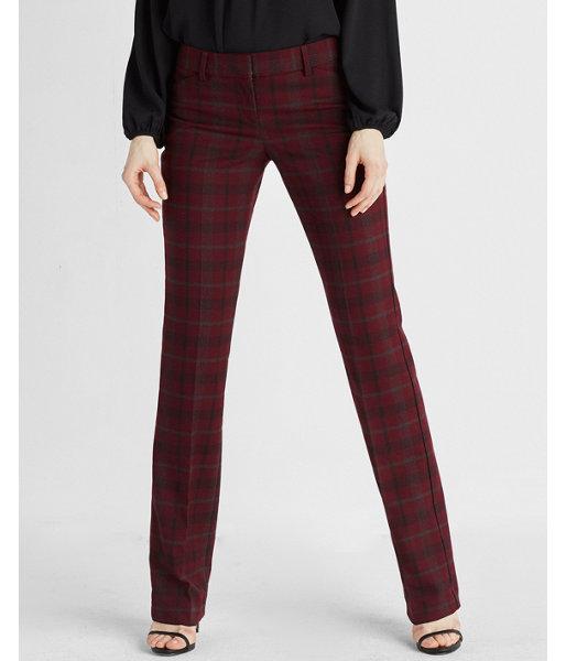 Express Low Rise Plaid Barely Boot Editor Pant