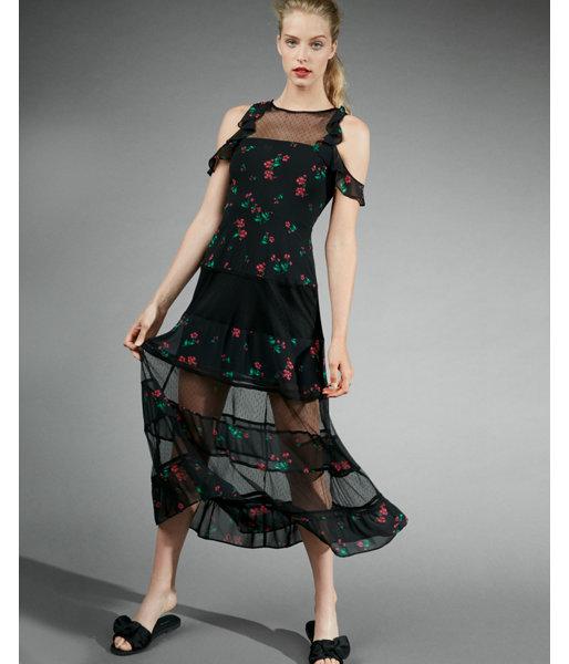 Express Petite Cold Shoulder Fit And Flare