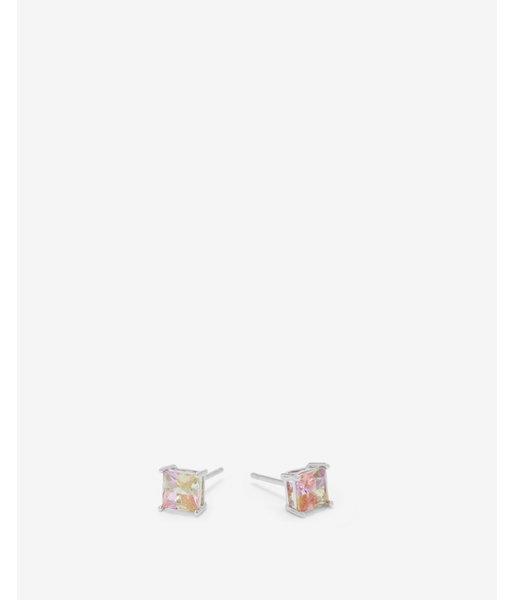 Express Womens Cubic Zirconia Iridescent Square Post Back Earrings