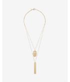 Express Womens Hamsa Namaste Drop Necklace