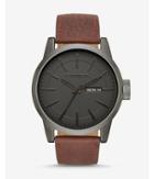 Express Mens Empire Brown Leather Strap Multi-function Watch