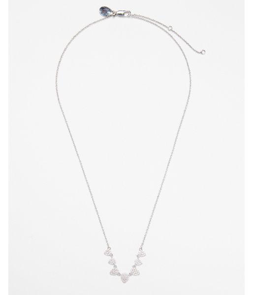 Express Womens Pave Station Necklace