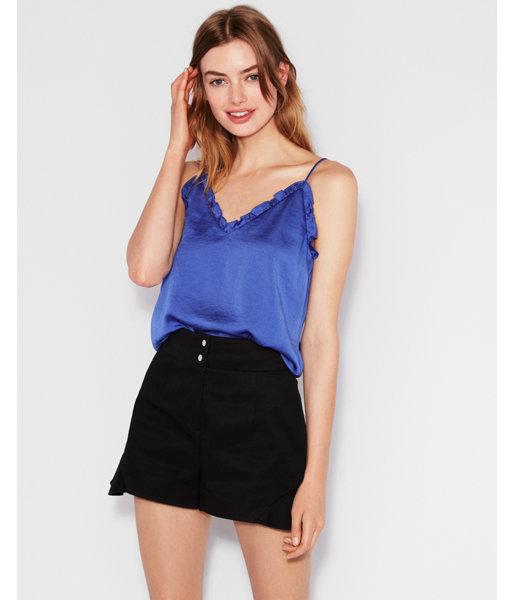 Express Womens Petite Ruffle Trim Downtown Cami