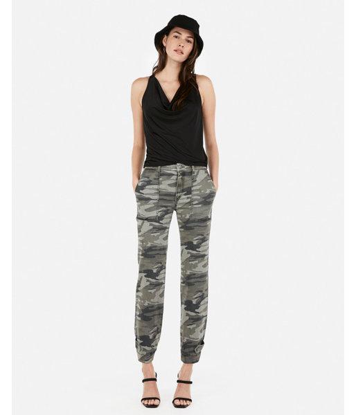 Express Womens Cowl Neck Cropped Racerback Tank