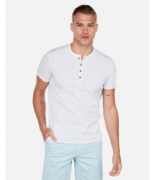 Express Mens Moisture-wicking Signature Micro Dot Henley
