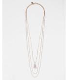 Express Womens Layered Beaded Tassel Necklace