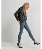 Express Womens Express Womens Mid Rise Heel Strap Stretch+ Performance Jean