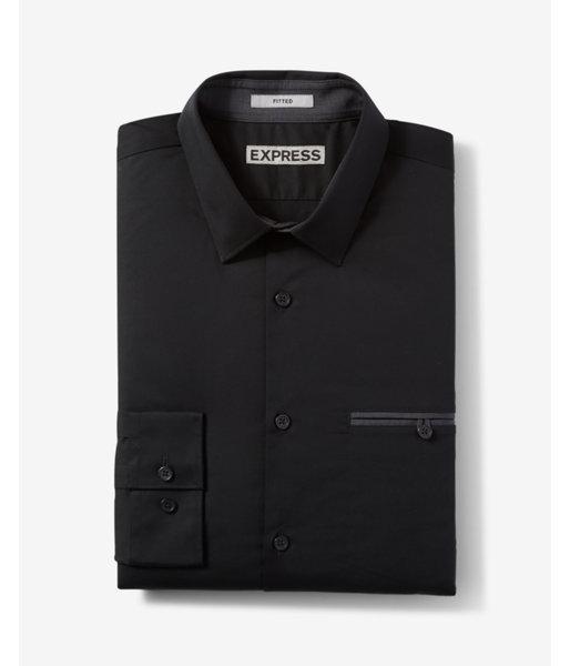 Express Mens Slim Fit Solid Piped 1mx Dress