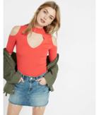 Express Ribbed Cold Shoulder Cut-out Choker