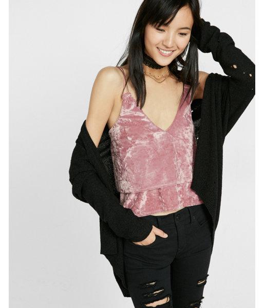 Express Velvet Peplum Cami