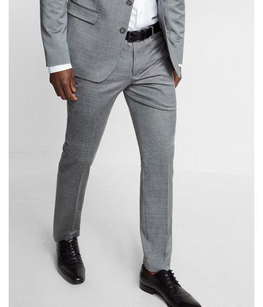 Express Skinny Innovator Gray Wool Blend Oxford
