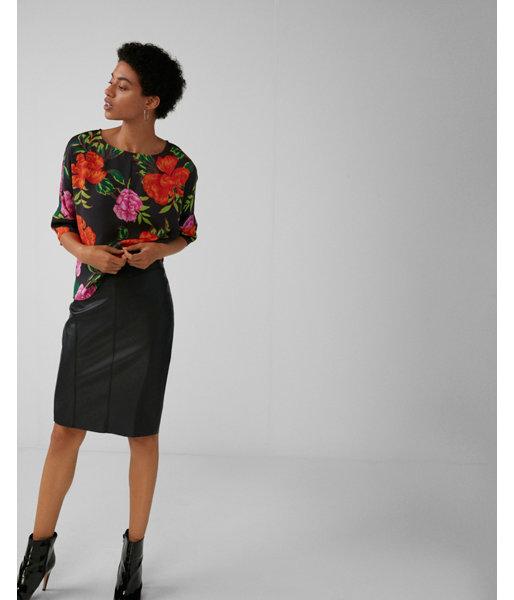 Express Womens Floral Silky Cocoon Blouse