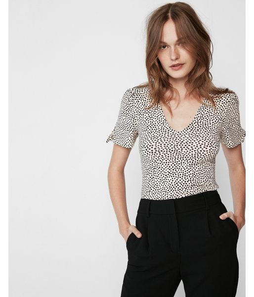 Express Womens Polka Dot Tie Puff