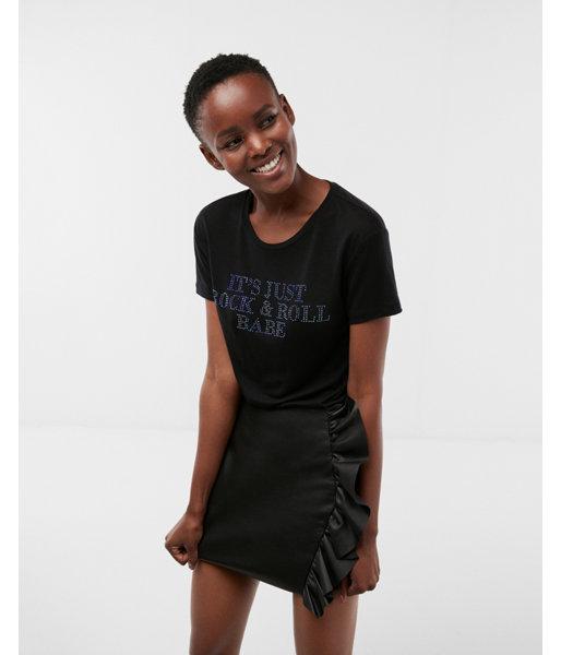 Express Womens Rock & Roll Babe Stud Graphic Tee