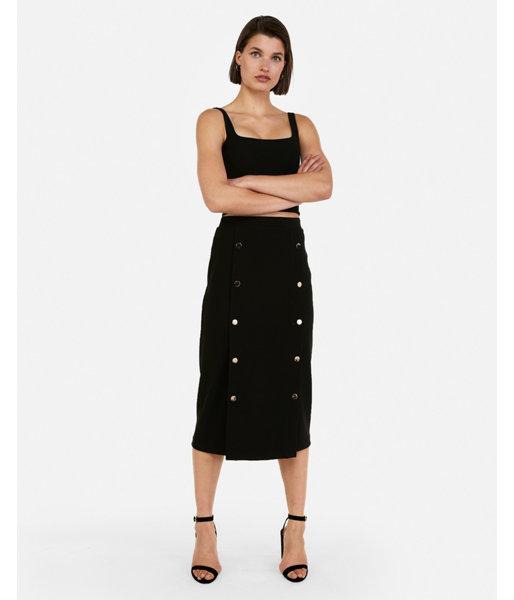 Express Womens Cropped Square Neck Ribbed Tank