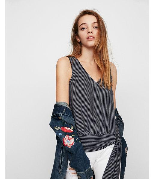 Express Womens Striped Tie Front Tank
