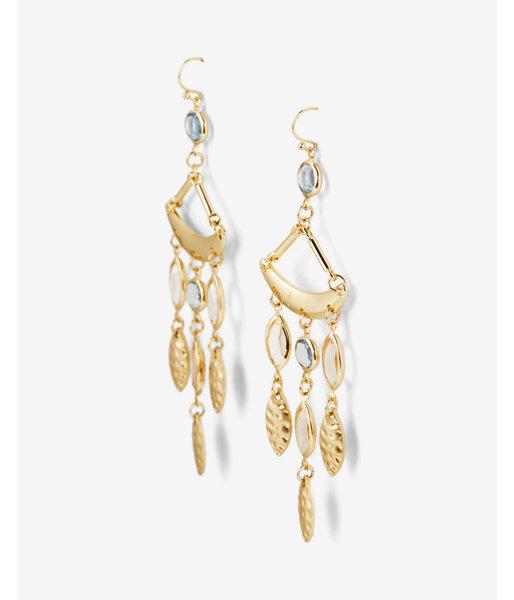 Express Womens Faceted Stone Drop Earrings