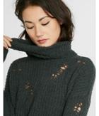 Express Distressed Knit Cowl Neck Tunic
