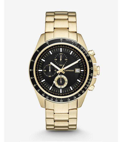 Express Chronograph Stainless Steel Watch- Black