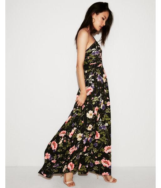 Express Womens Lace-up Ruched Fit And Flare