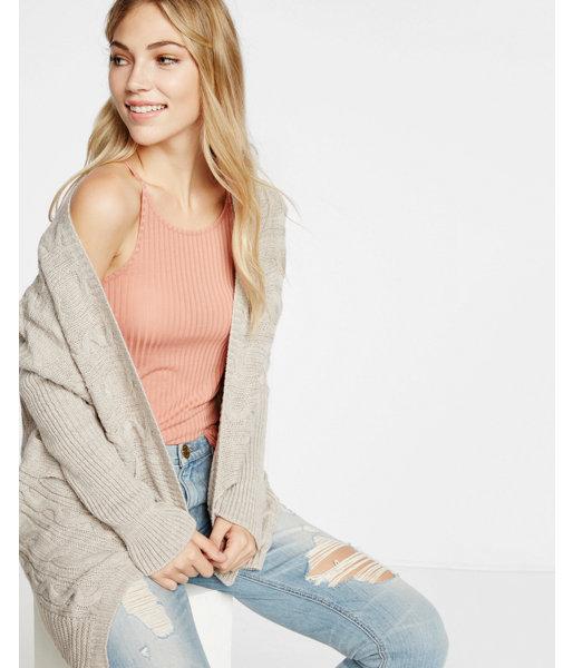 Express Womens Cross Back Cable Knit Cover-up