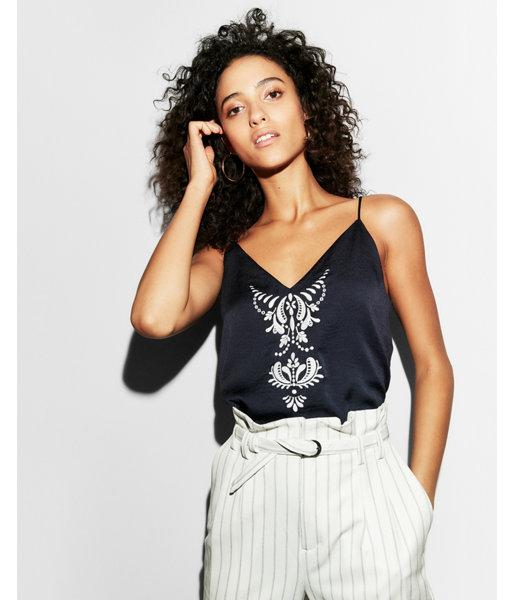 Express Womens Embroidered Satin Downtown Cami