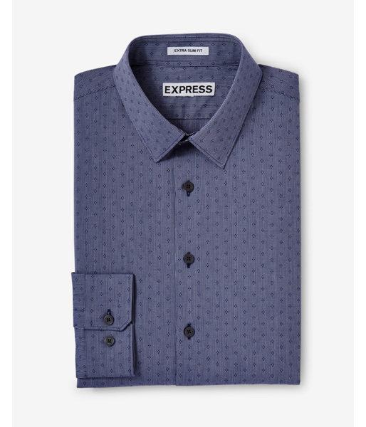 Express Mens Slim Fit Geo Micro Print Dress