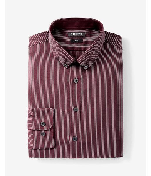 Express Mens Slim Fit Striped Performance Dress