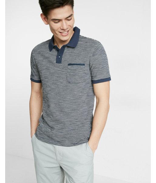 Express Striped Jacquard Flat Knit Jersey Polo