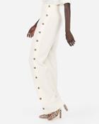 Express Womens High Waisted Side Button Wide Leg Palazzo Pants