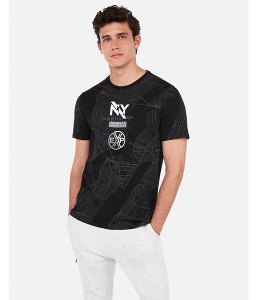 Express Mens Express Nyc Map Graphic Crew Neck Tee