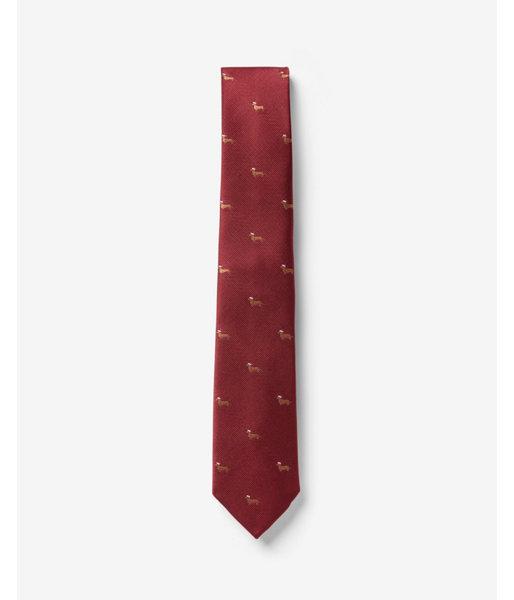Express Mens Narrow Holiday Weiner Dog Print Tie