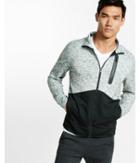 Express Mens Marled Color Block Double Knit Track Jacket