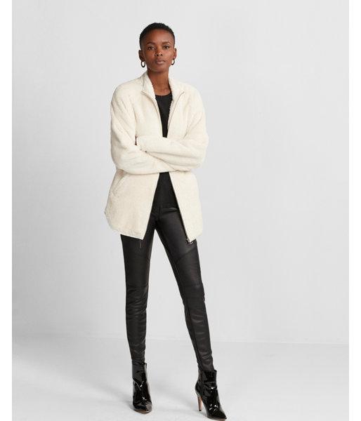 Express Womens Petite Oversized Fleece Jacket