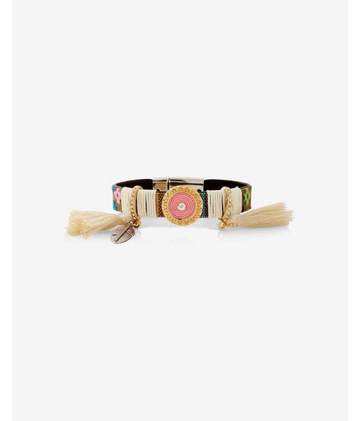 Express Womens Woven Friendship Bracelet With Tassels