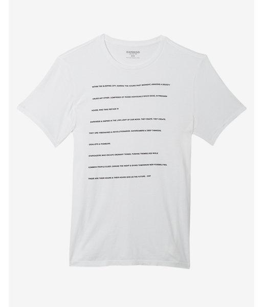 Express Sleeping City Crew Neck Graphic Tee