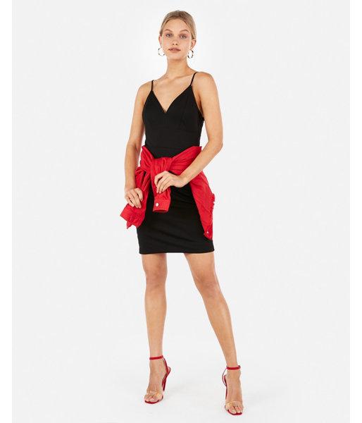 Express Womens Seamed V-neck  Dress