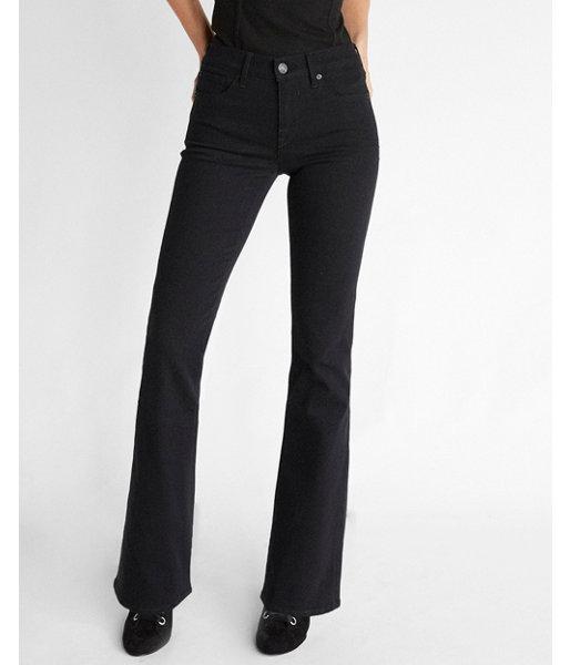 Express Womens Mid Rise Black Stretch Bootcut Jeans